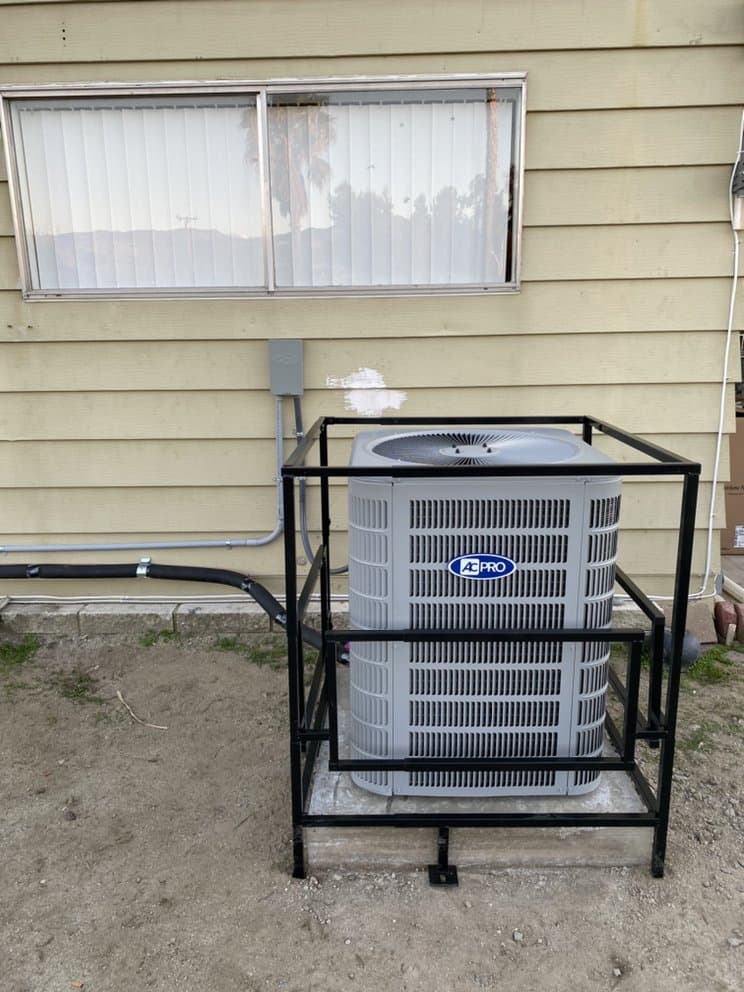 Dickinson Heating & Air job photo — Anti-Theft cage installed.